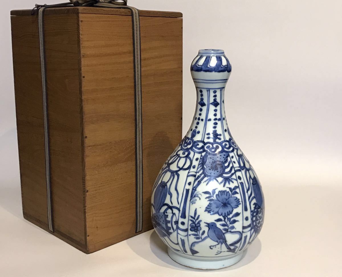 清朝期 染付花卉文鉢 中国美術 唐物 明朝期 染付人物文花瓶 唐物 中国美術 【公式通販】