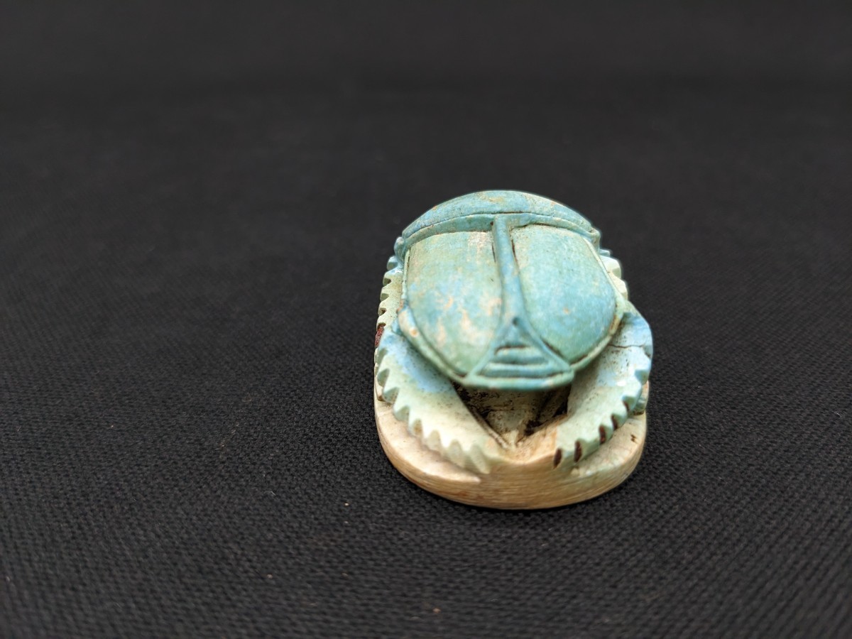 スカラベ エジプト 石彫 古代エジプト お守り 民芸品 象形文字