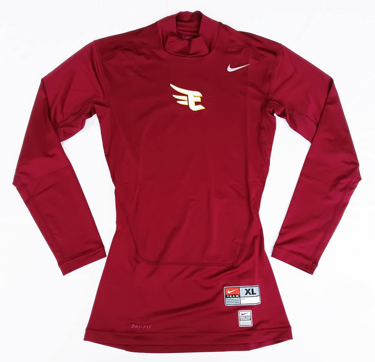 極美品！選手支給品！東北楽天ゴールデンイーグルス NIKE製 プロコンバット長袖インナー(クリムゾンレッド XL)
