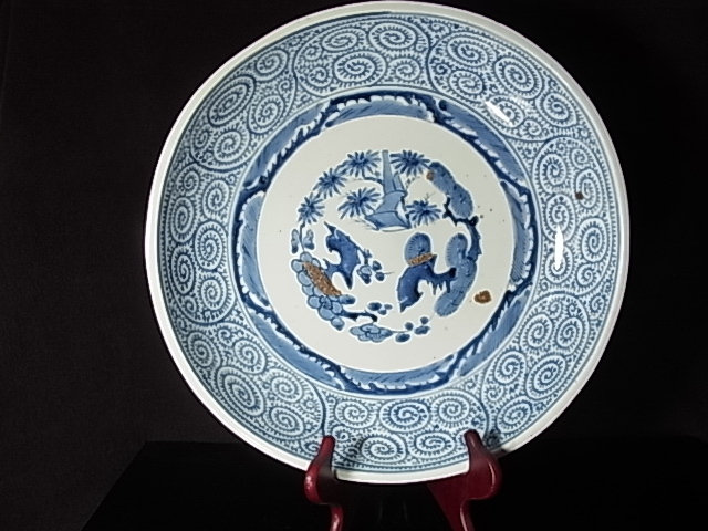 【正規品，お買い得】 染付/太明成化年製 蛸唐草紋 皿 口径約 37.0cm高さ7.2㎝保管品良好品(染付)｜売買されたオークション情報、yahooの商品情報をアーカイブ公開 - オークファン 伊万里、有田
