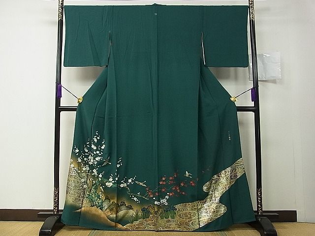 平和屋着物■豪華色留袖　作家物　手描き　琳派紅白梅園　金彩　逸品　ch1426