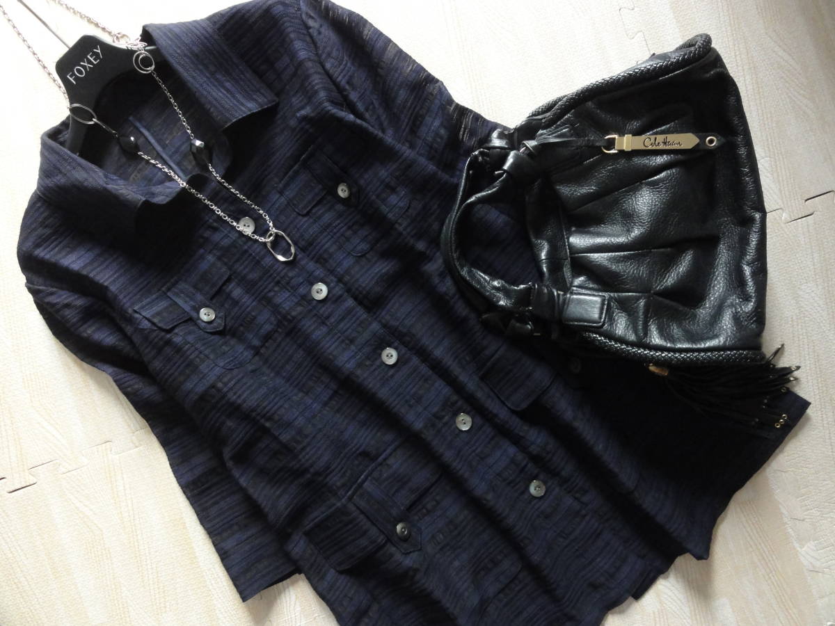 美品・Leilian・レリアン・ボーダーレースチュニックブラウス・大きいサイズ15+