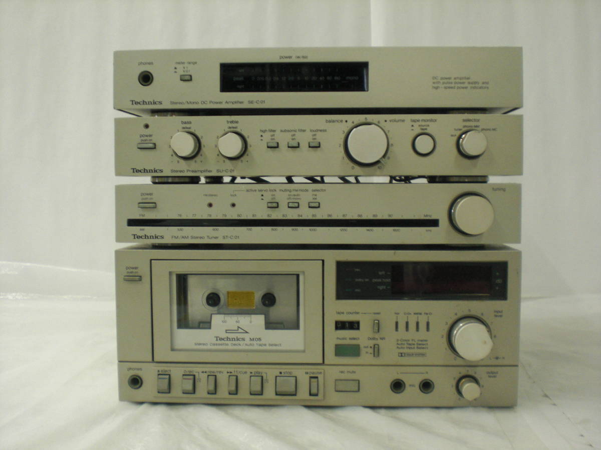 湘/Technics/テクニクス/4点まとめ/チューナー/ステレオアンプ/RS-M05/ST-C01/SU-C01/SE-C01/レトロ/傷汚れあり/通電確認済み★4.28-002★