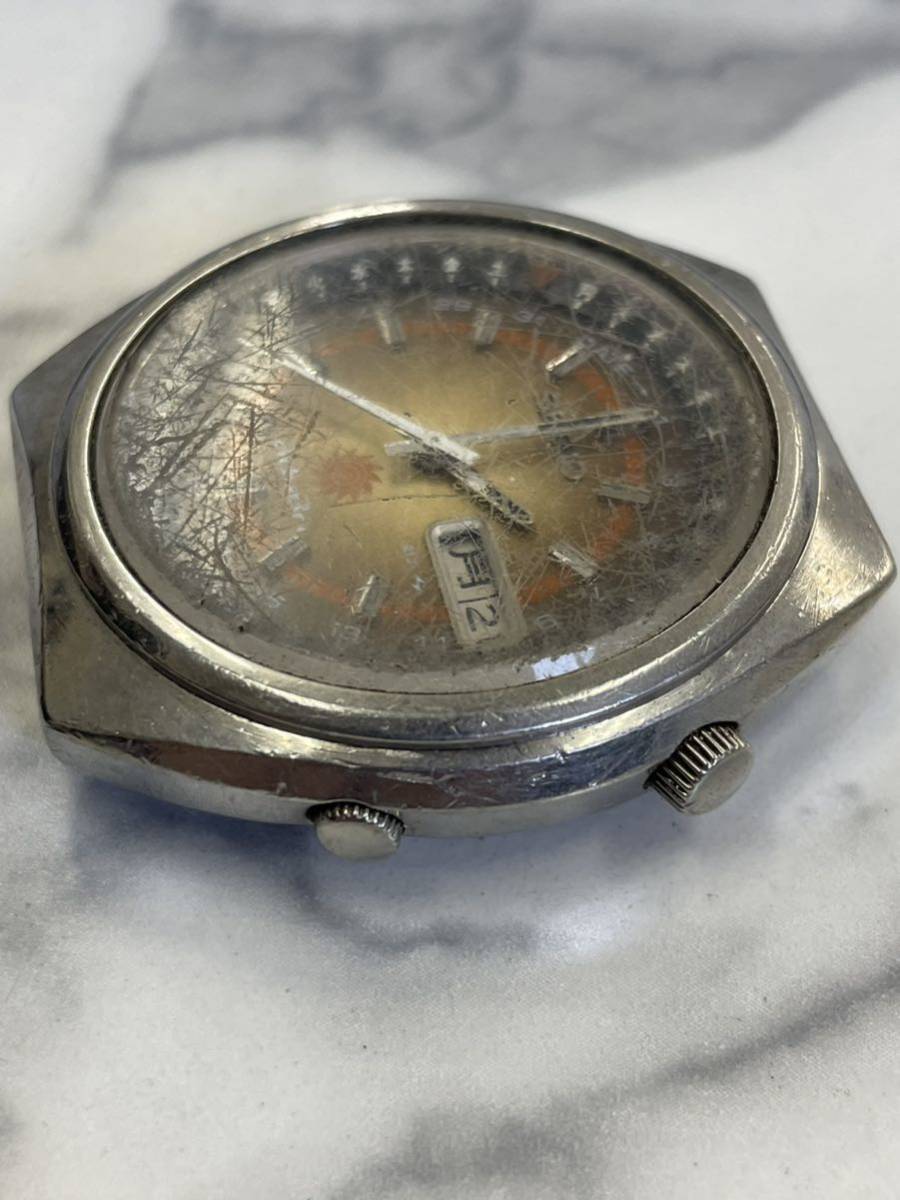 6.不動品・SEIKO セイコー advan アドバン インナー 回転ベゼル 7019-6050 自動巻 21石 メンズ 腕時計 ヴィンテージ デイデイト//KA760