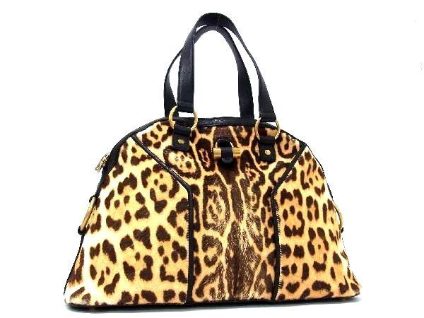 1円 YVESSAINTLAURENT イヴサンローラン ミューズ ハラコ×レザー 