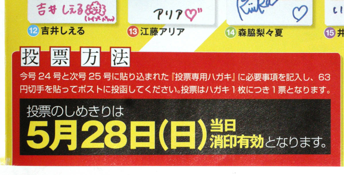 ヤングマガジン ミスマガジン2023 投票はがき サイン入りチェキ QUO 