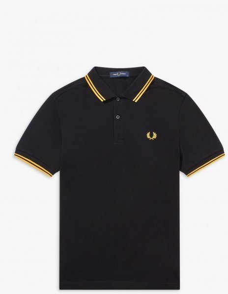 新品メンズポロシャツFREDフレッドペリーTシャツダブルトップス黒S