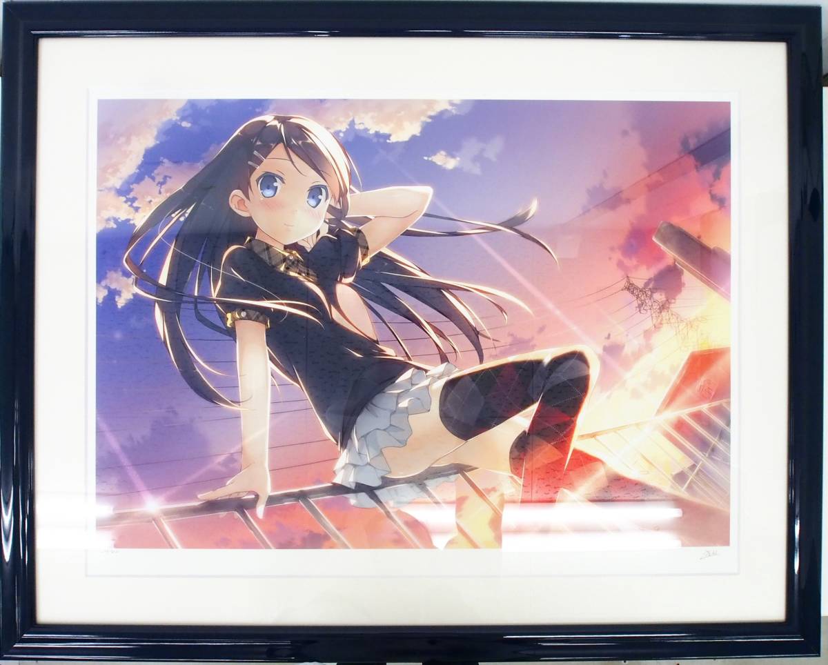 Hg153/【同梱不可】版画/カントク/朱色少女/ 23/40 /ミクスドメディア