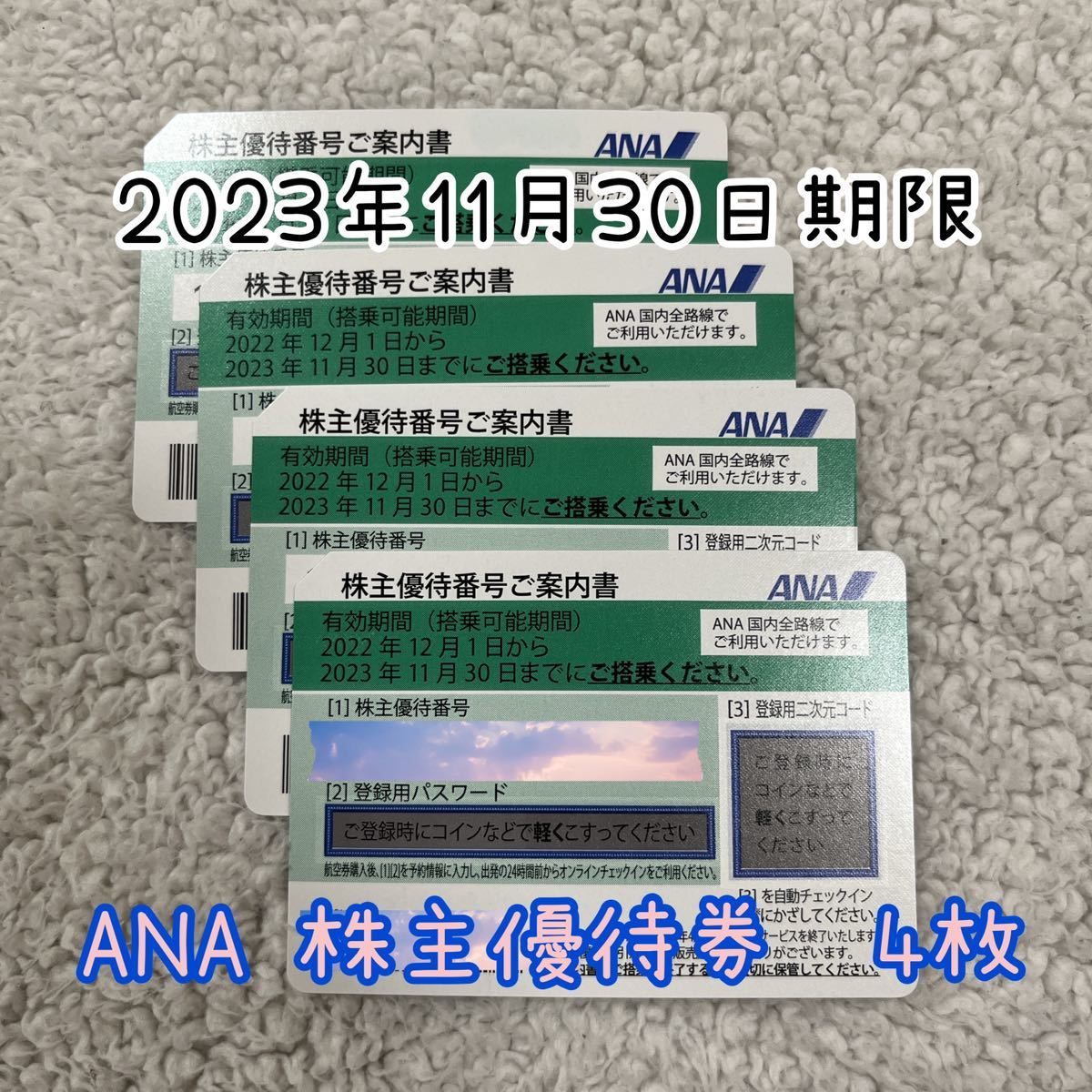 ANA 全日空　株主優待　2023年11月30日期限　4枚
