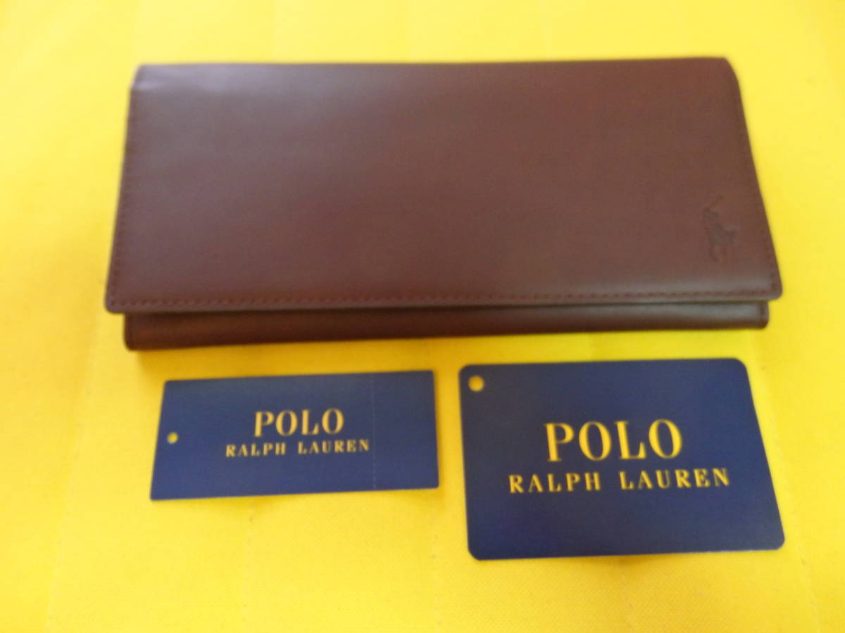 定価19，800円★ポロ・ラルフローレン POLO RALPH LAUREN メンズ財布 長財布 かぶせ P-2101 OSL-35 ダークブラウン★新品タグ付