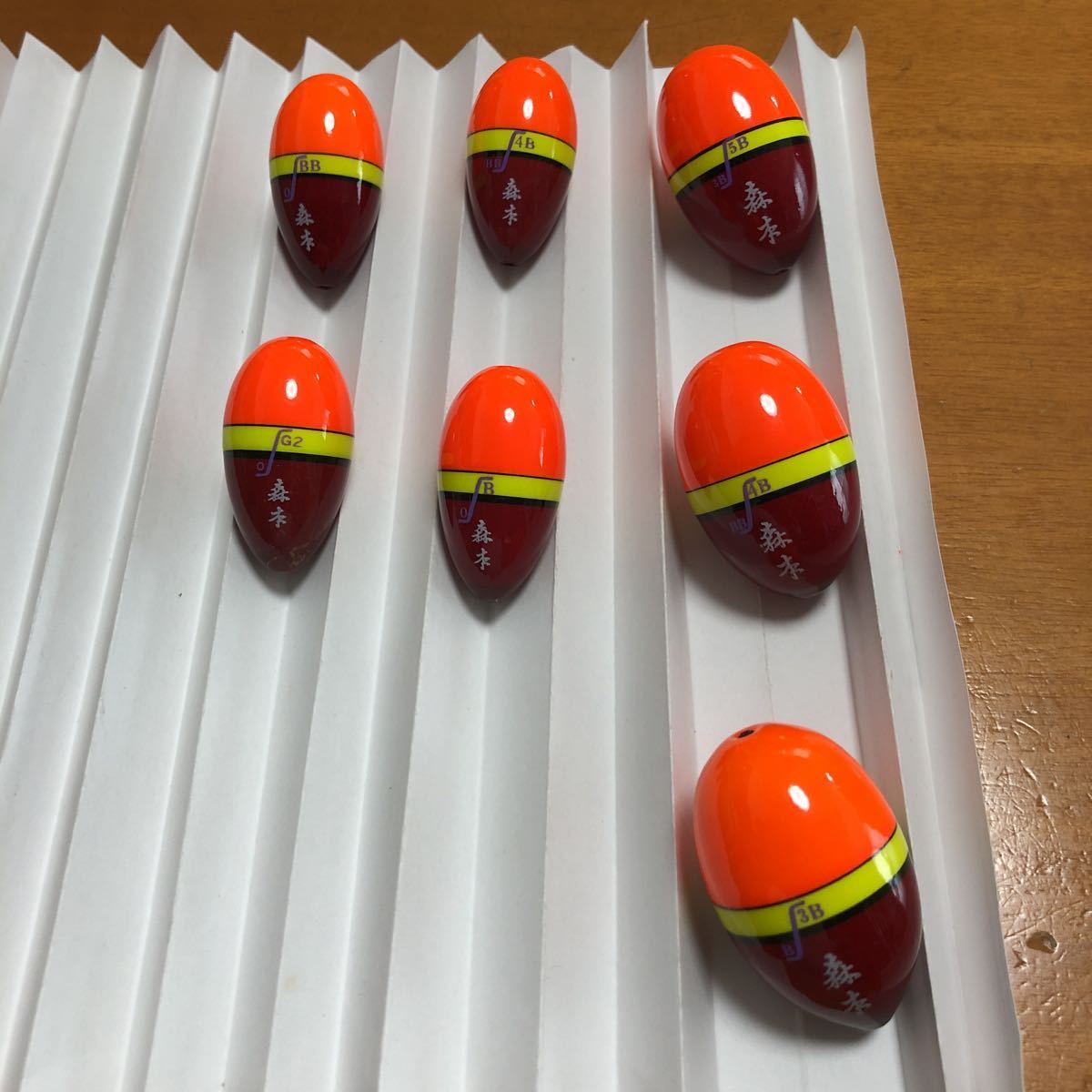 円錐ウキ(森本ウキ)釣研製7個セットです。
