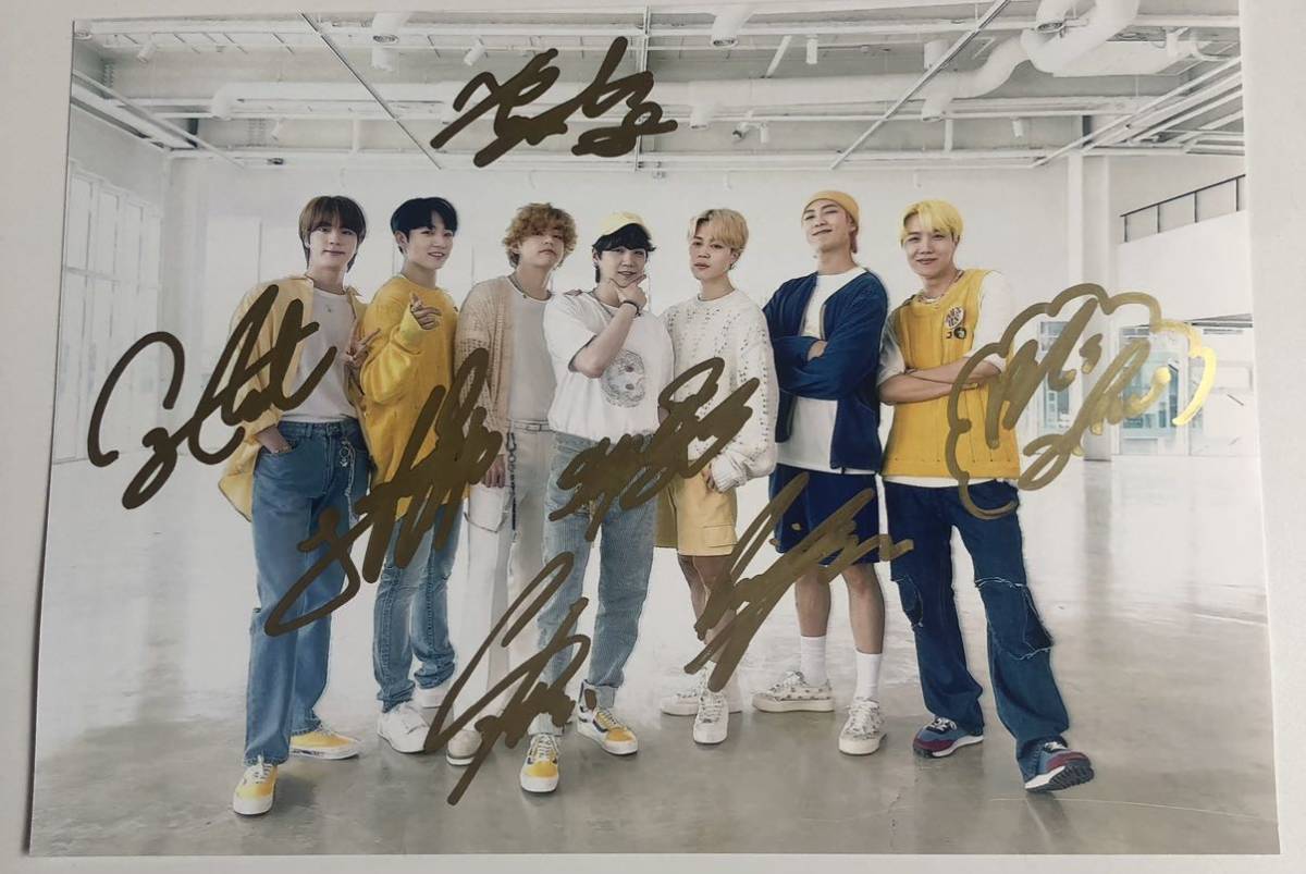 BTS 直筆サイン写真(2Lサイズ) 防弾少年団④ , 【公式通販】
