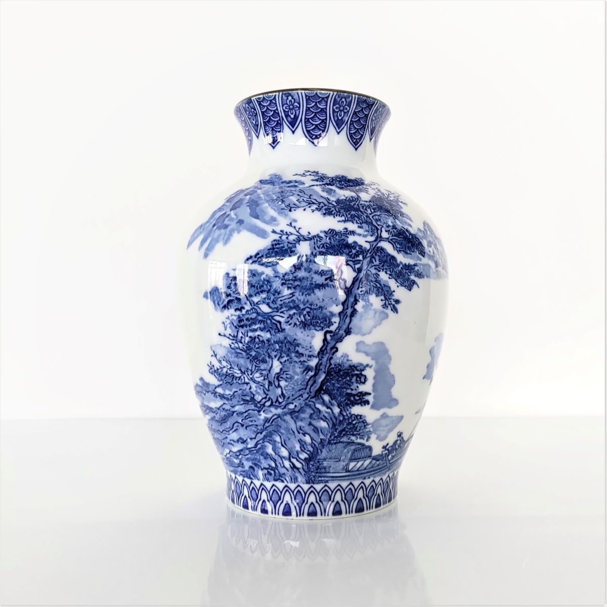 九谷焼正峰の山水花瓶