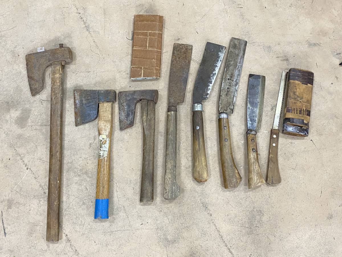 M-2446 【同梱不可】980円～ 現状品　斧　オノ　鉈　ナタ　なた　大工用品　ハンドツール　古道具　総重量4.20㎏