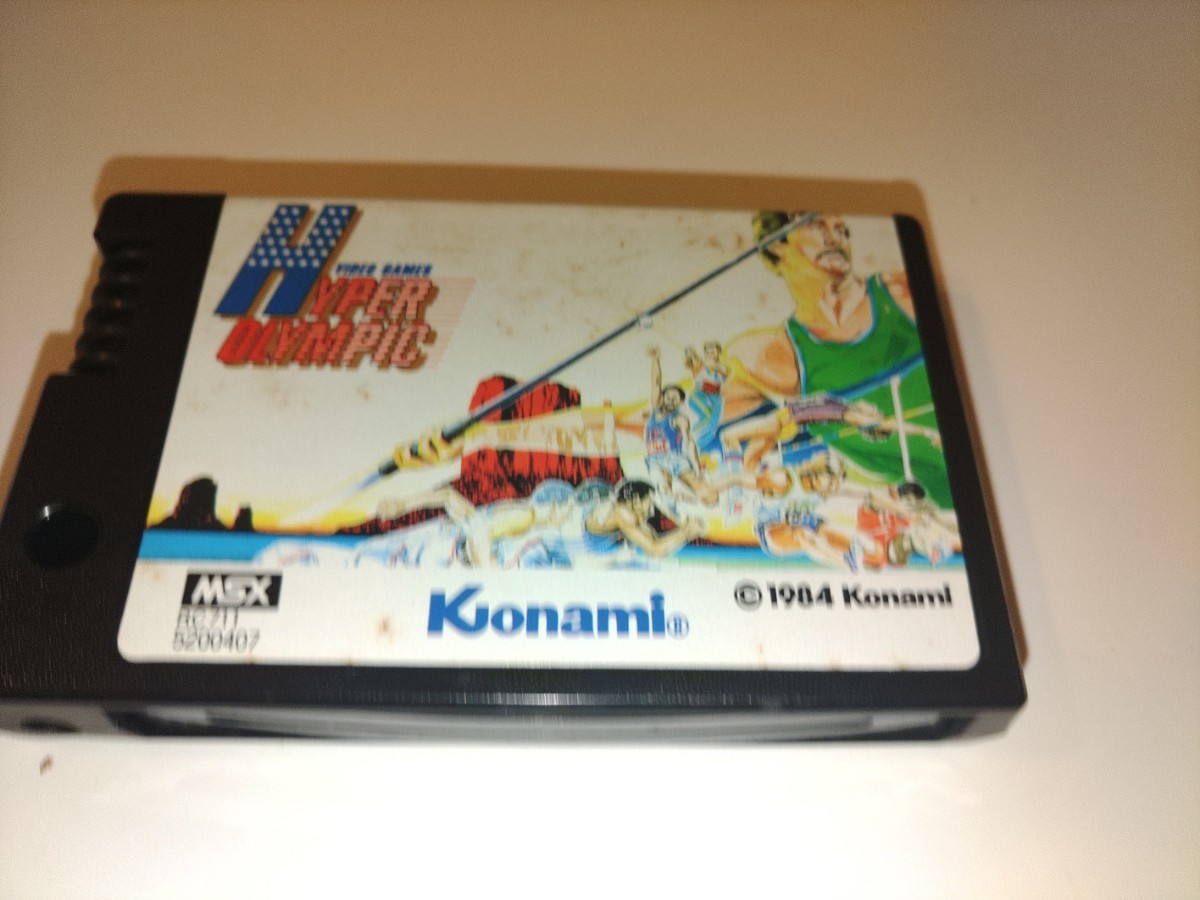 msx ハイパーオリンピック2 KONAMI 外箱 取説 カートリッジ　コナミ