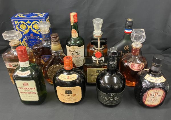 DEc139D12 12点セット 古酒 未開栓 SUNTORY WHISKY COGNAC CAMUS V.S.O.P ウイスキー まとめ