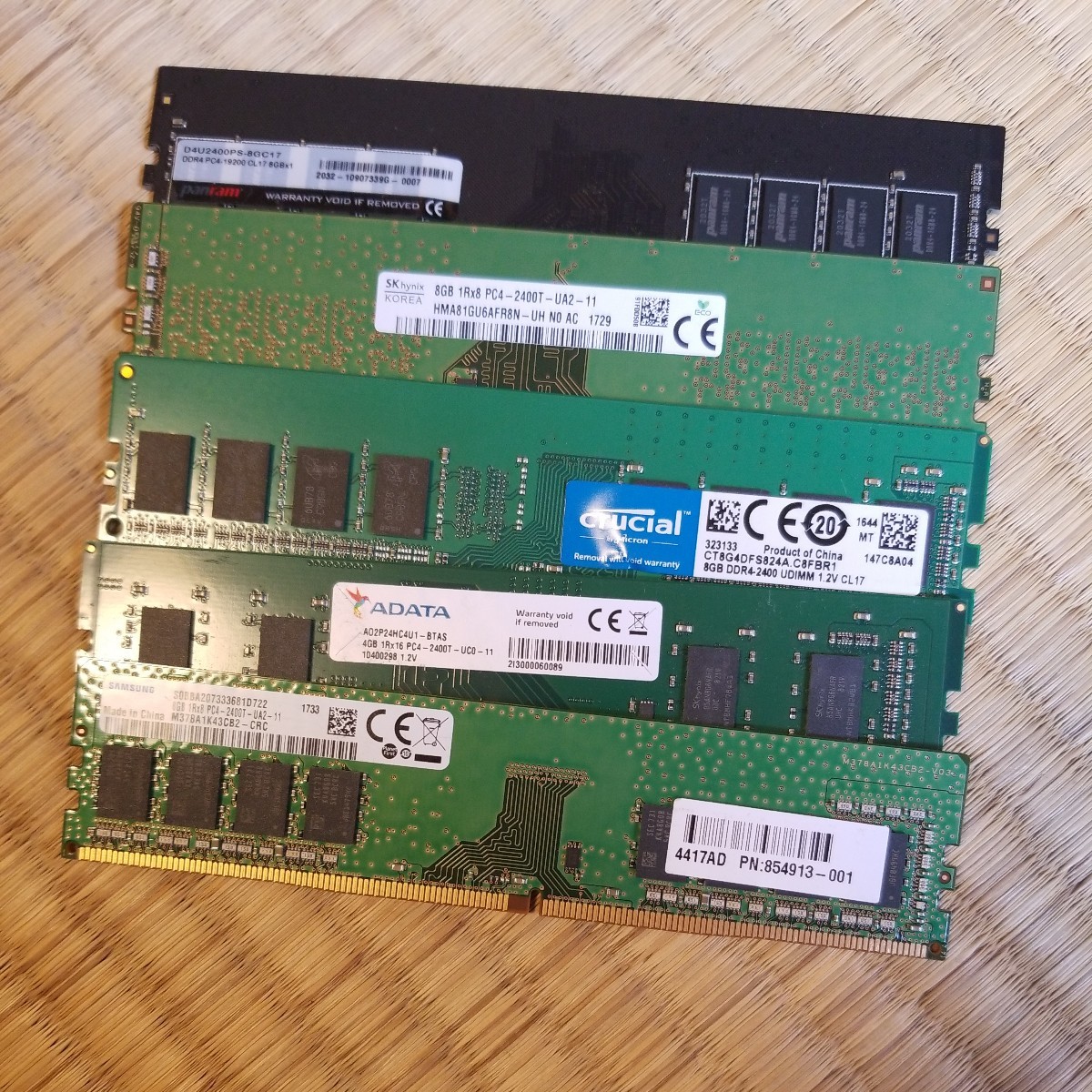 DDR4メモリ 8GB 5枚組 デスクトップ 動作未確認 ジャンク品 DDR4 8GB