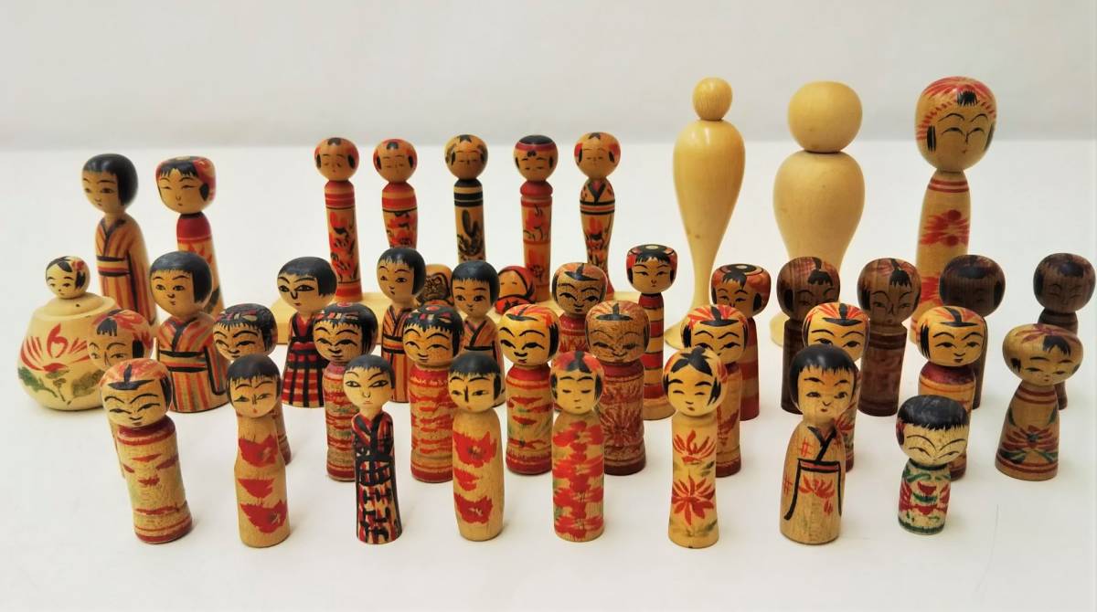 ☆昭和レトロ 伝統こけし 創作こけし 高さ3cm～15cm まとめて約40点