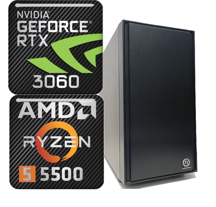 ゲーミングpc RTX3060 Ryzen5 5500 16GB 新品SSD 500GB 中古 デスクトップ Windows11 自作 GeForce WPS Office