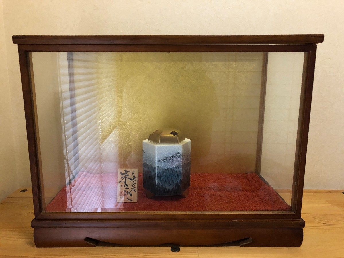 美品】藤井朱明 香炉 六角 雪景色 壺 飾り壺 花瓶 花器 日展人気作家