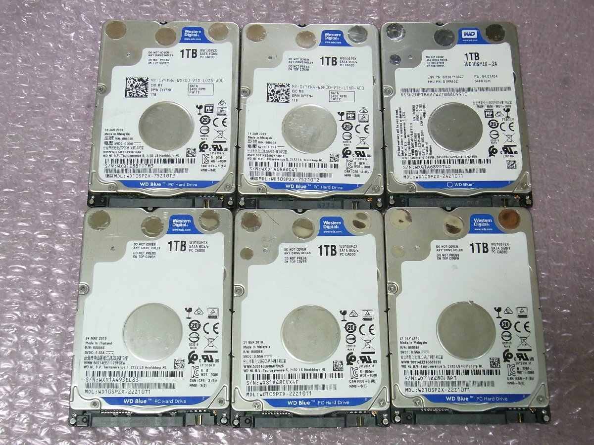 HGST B34903 O-05290 2.5インチ HDD 1TB 6個セット 判定正常 サムスン