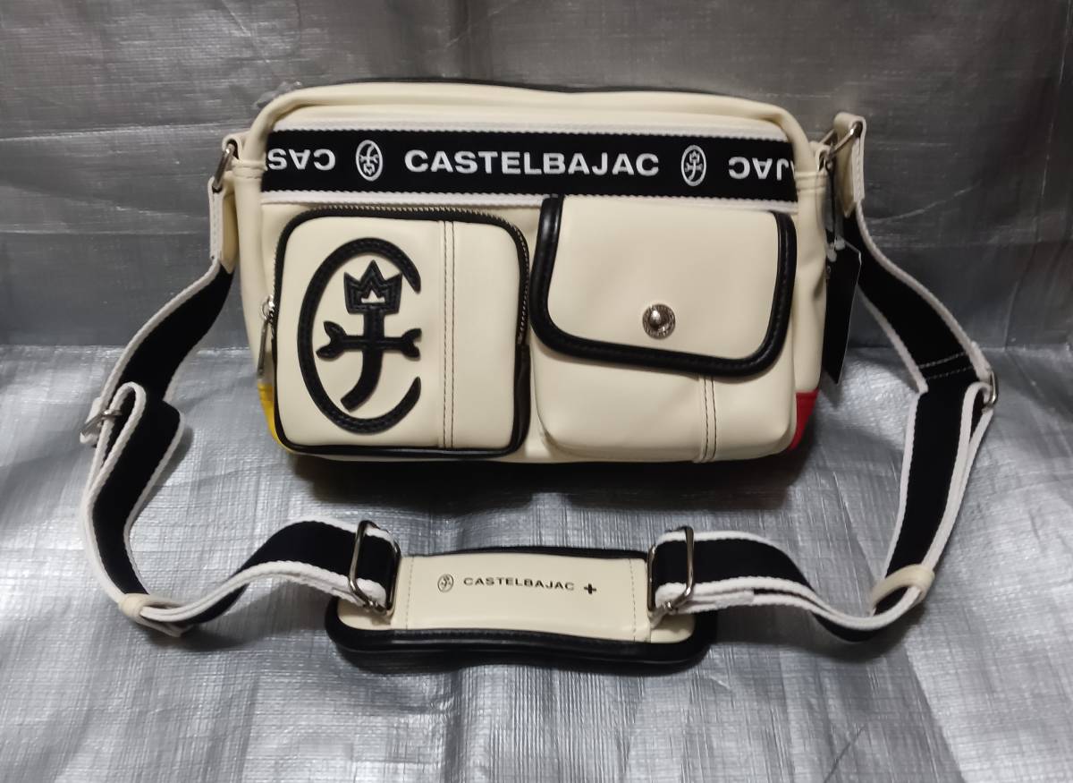 ☆新品 カステルバジャック 白 撥水効果レザーショルダーバッグ 定価 