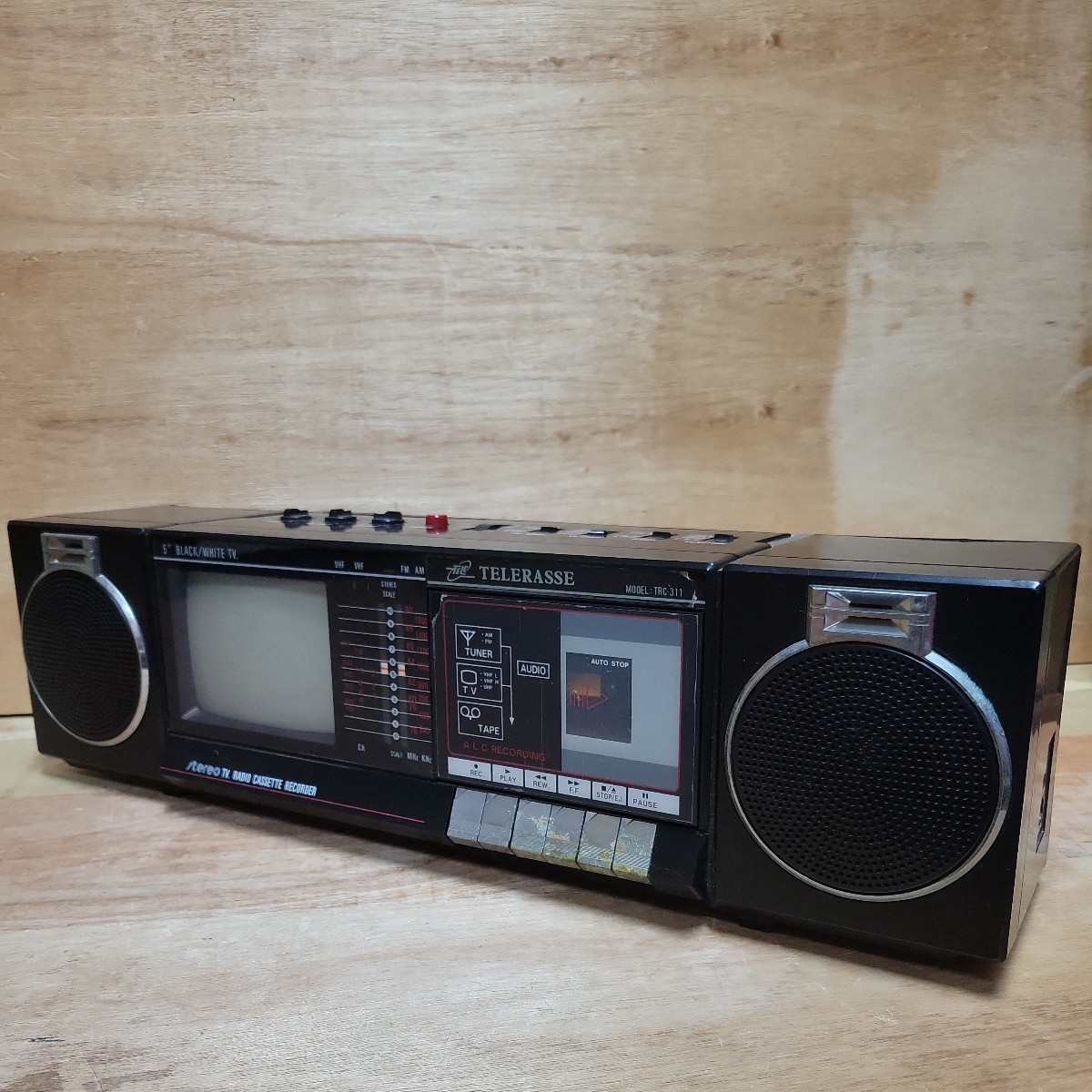 D 当時物 TELERASSE TRC-311 テレビ付きラジカセ 白黒テレビ ラジオ 