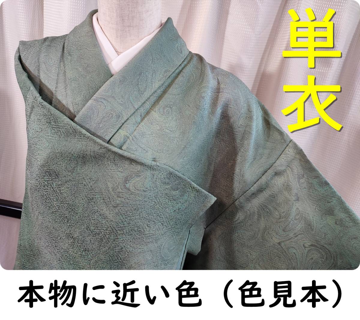 □着物の越田□裄66身丈161強 正絹 小紋 単衣 広衿