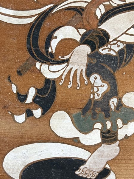 無銘無落款 作者不明「稚児毘沙門天」木 板額 肉筆 日本画 仏画仏教