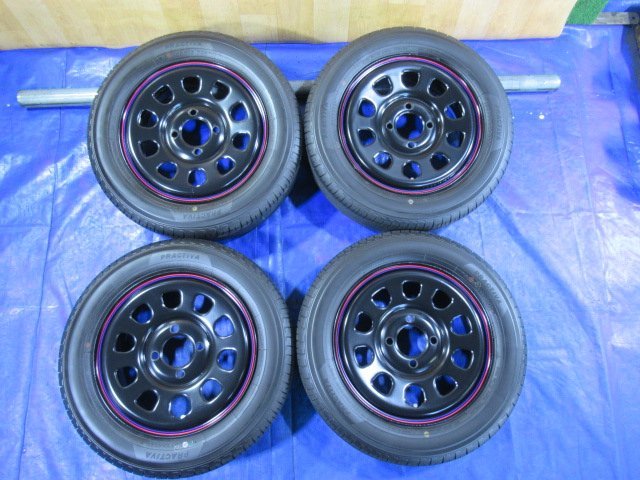 激安売切宣言！5555円～！デイトナ風 13-5J 4H/100 ET38 ＋ 155/65R13 