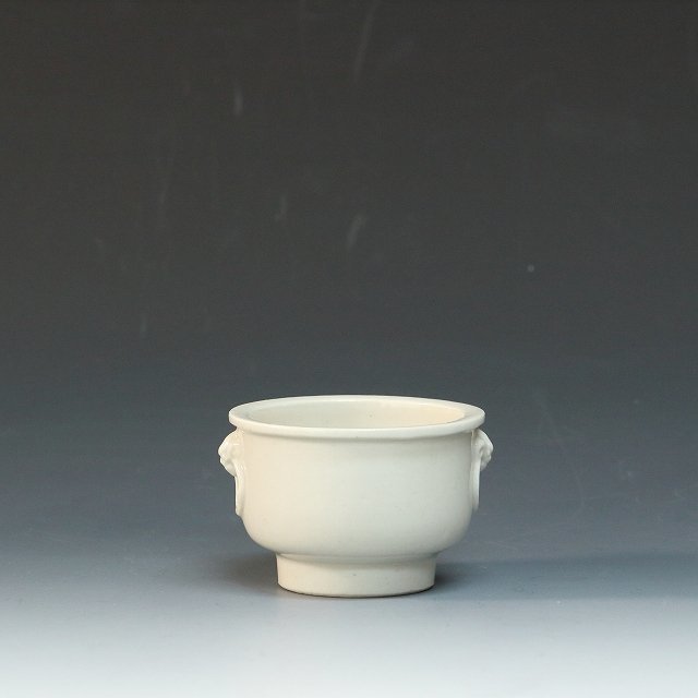 ◇◇時代 徳化窯 白高麗/ 白磁/ 白瓷 不遊環獣耳 香炉 線香立 唐木瓶台 