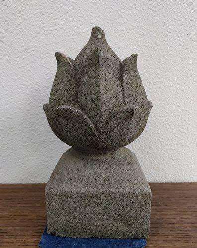 江戸期 蓮蕾 石彫品 石造品 丸彫り 検 五輪塔宝篋印塔仏教美術塔婆 