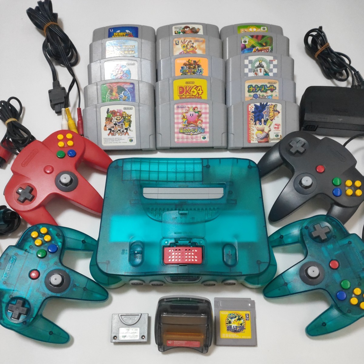 動作確認済み】NINTENDO64 本体 一式 ブルー メモリー拡張パック 