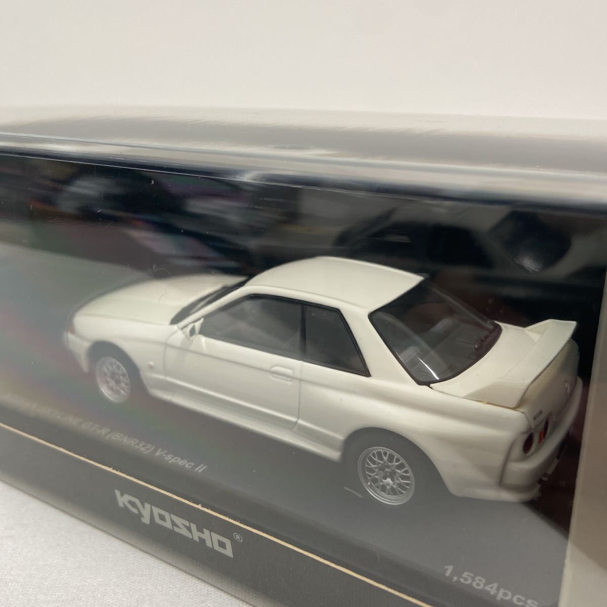 京商 1/43 NISSAN SKYLINE GT-R BNR32 V-specⅡ Crystal White 日産 