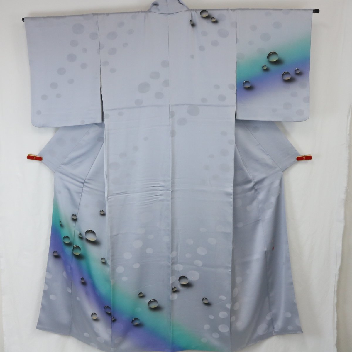 逸品 染色作家 青木龍雲 正絹 着物 付下げ 訪問着 雫 ぼかし染め 水玉