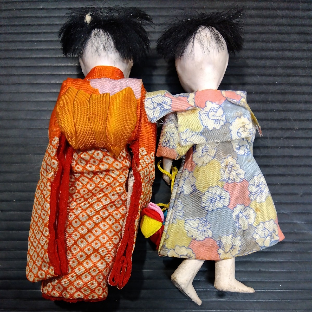 戦前 古い 豆市松人形 まとめて 豆抱き人形 市松人形 ミニチュア 縮緬  