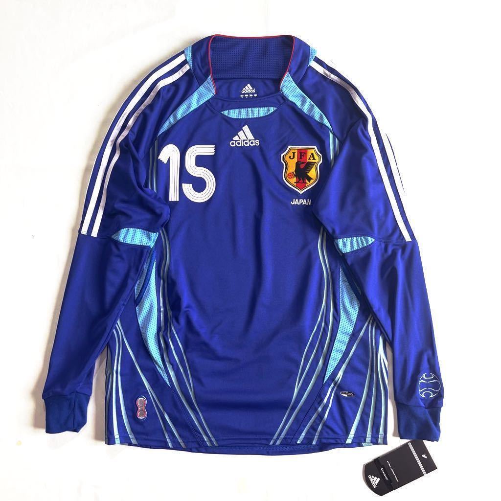 品 2006年 Adidas 日本代表 福西崇史 長袖 ユニフォーム US-M 青 水色