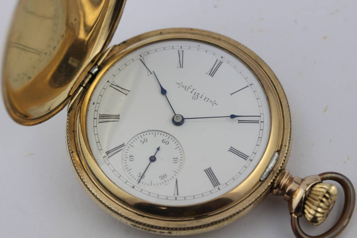 エルジン ELGIN 懐中時計 手巻き スモールセコンド アンティーク 稼働 