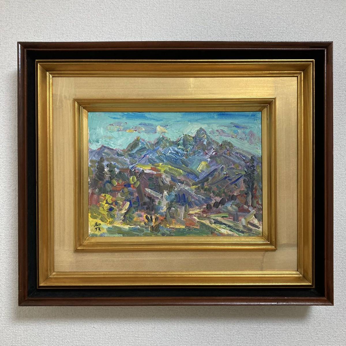 真作保証】小林和作「秋山」油彩画 真筆 額装品 絵画 風景画 絵画
