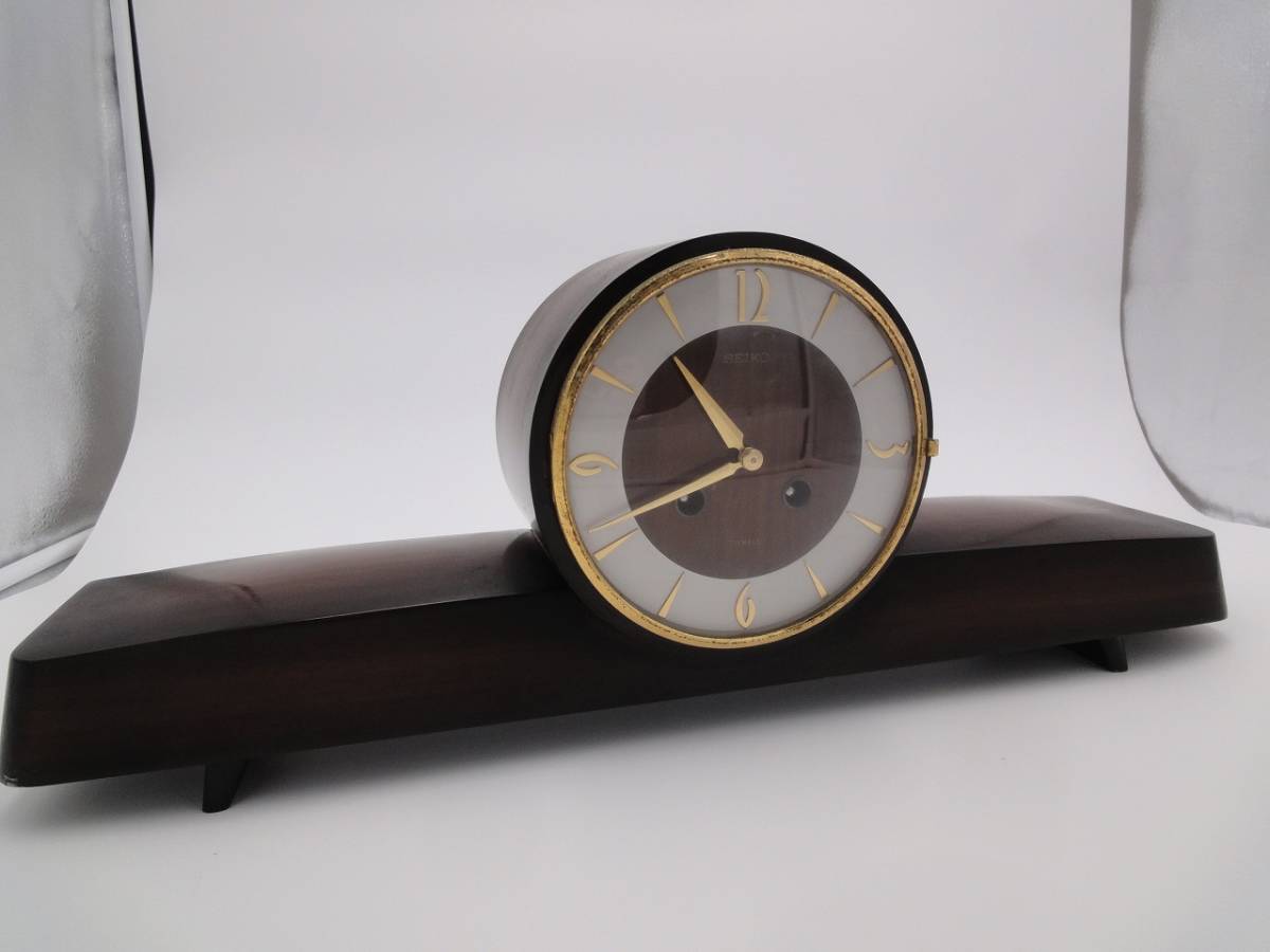 1円スタート】SEIKO ゼンマイ式 置時計 SEIKOSYA 日の出型 7 JEWELS