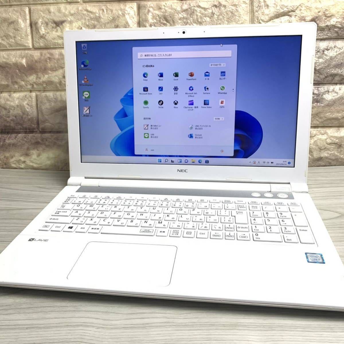 第8世代♪Core i7-8550U 新品SSD1TB メモリ16GB NEC NS600JAW カメラ WIN11 office2019