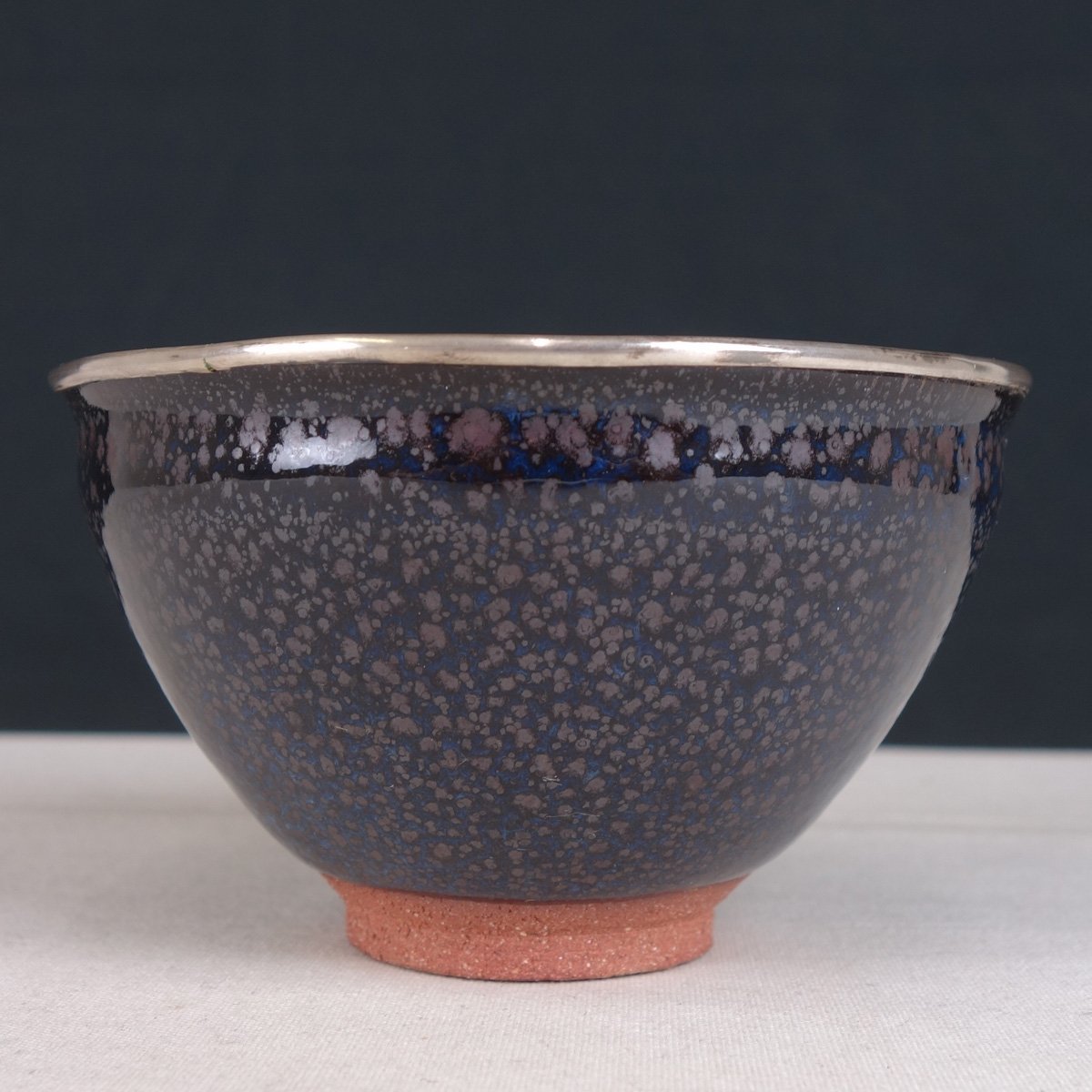 整理品 【真作】 蔵壷◇『木村盛和 油滴天目釉茶碗』 1