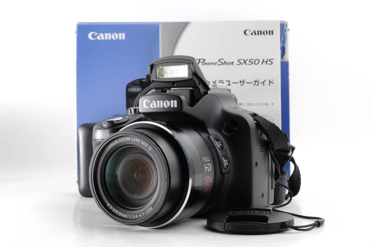 動作品 キャノン Canon PowerShot SX50 HS パワーショット コンパクトデジタルカメラ 箱 取説 充電器 管N6435