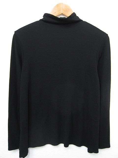 【極美品】ヨーガンレール 長袖カットソー ハイネック Aライン ストレッチ生地 ゆったりデザイン 黒 ブラック M ■L27113SSS23-230625-10