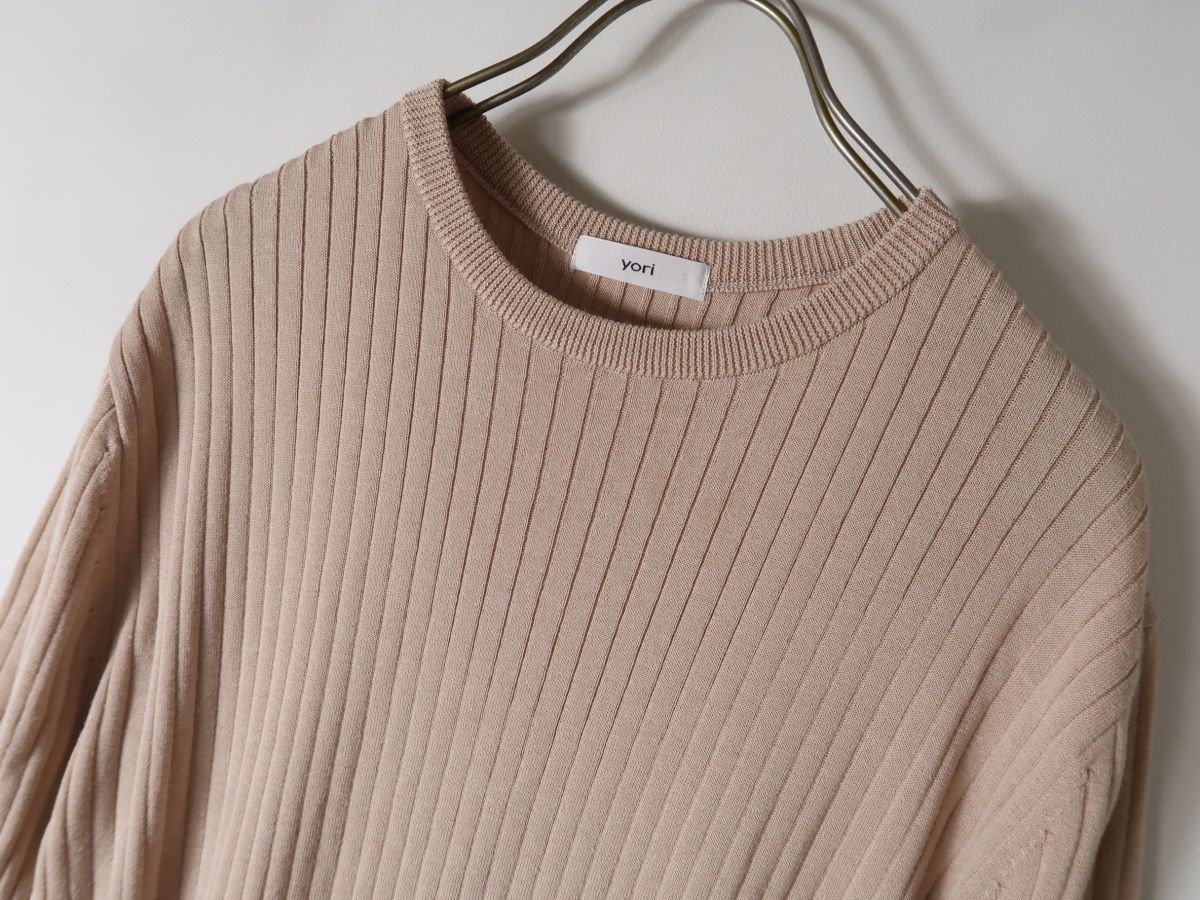 ヨリ yori☆洗える クルーネックリブニット フリーサイズ 日本製☆Y-M 4382