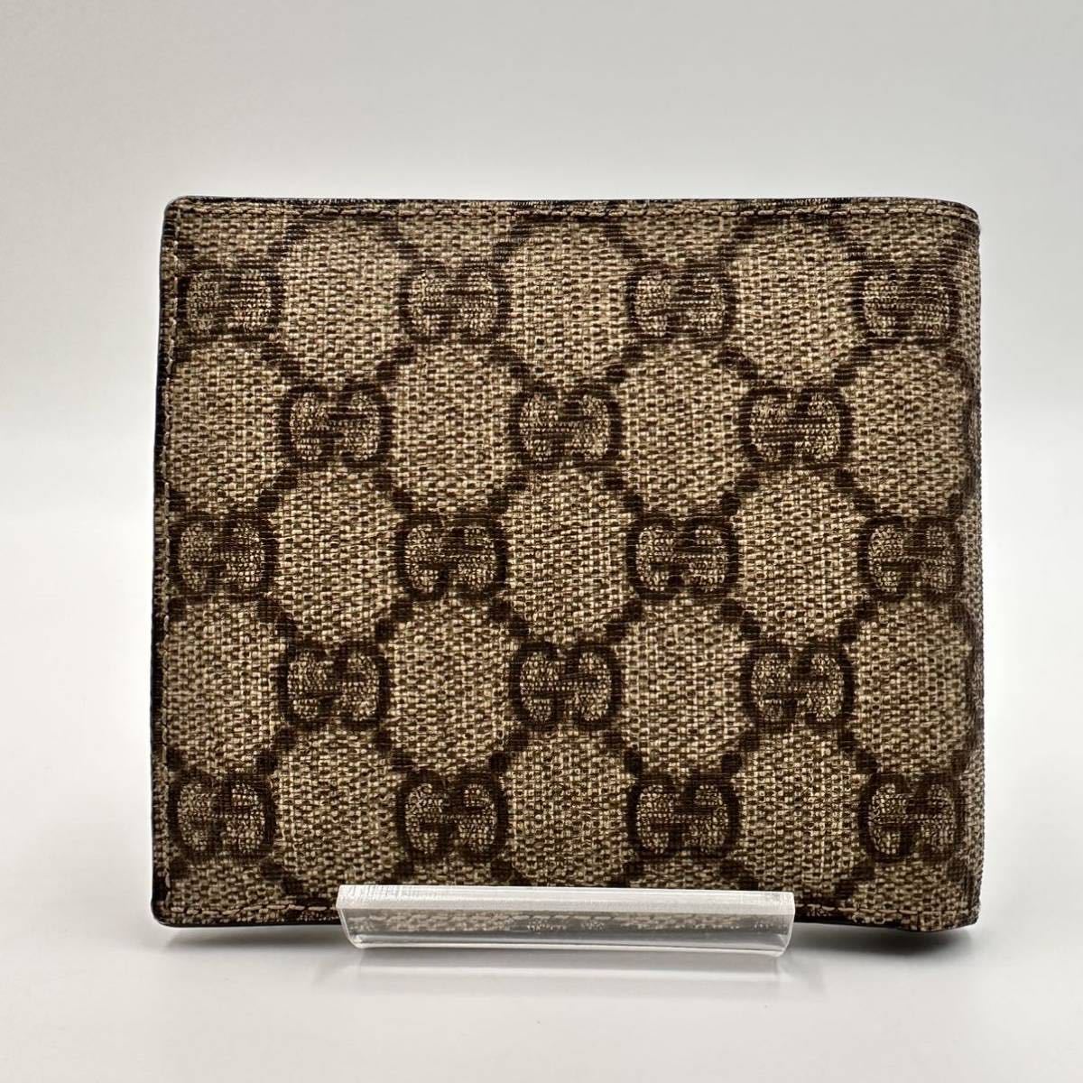 791【極上美品】GUCCI グッチ 折り財布 二つ折り GGスプリーム 総柄 ロゴ 型押し PVC レザー 本革 メンズ 118379 GUCCI グッチ 二つ折り財布 ☆送料・関税込☆Gucci☆GG ウォレット 財布・小物日本限定