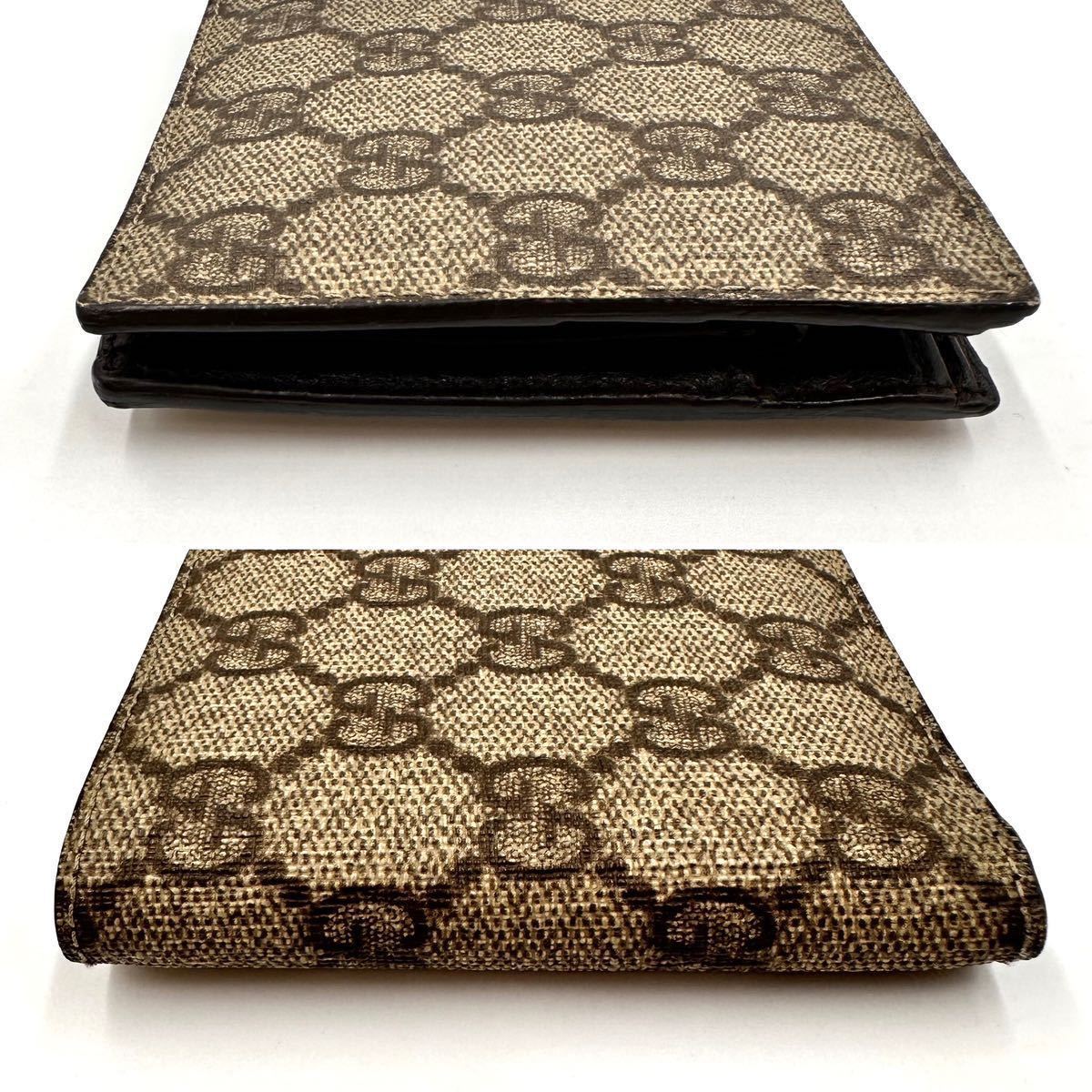 791【極上美品】GUCCI グッチ 折り財布 二つ折り GGスプリーム 総柄 ロゴ 型押し PVC レザー 本革 メンズ 118379 GUCCI グッチ 二つ折り財布 ☆送料・関税込☆Gucci☆GG ウォレット 財布・小物日本限定