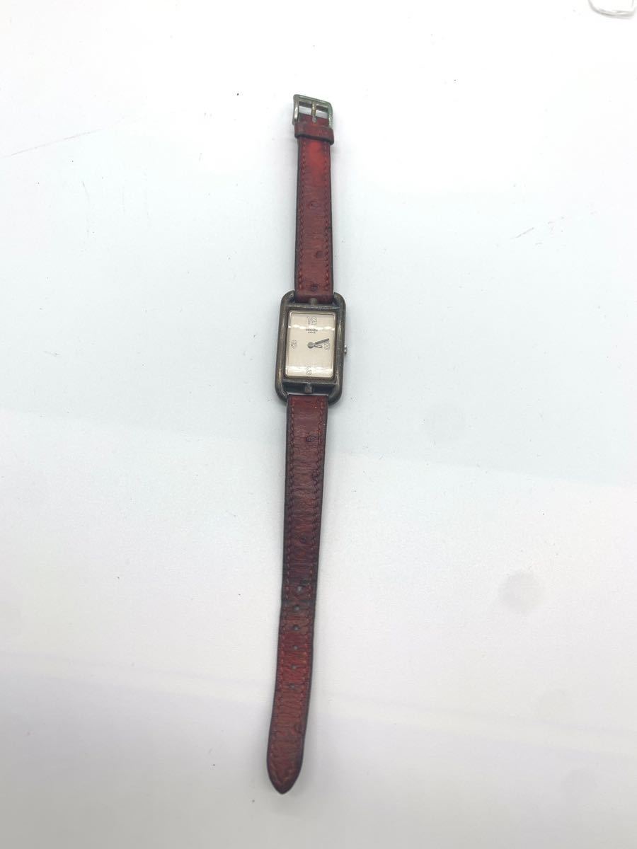 HERMES エルメス　腕時計　茶ベルト　動作未確認