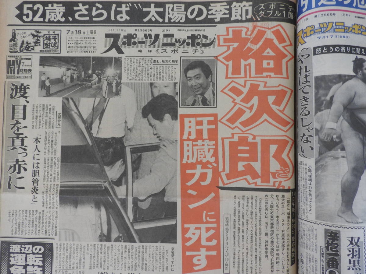 スポーツニッポン誌 』昭和62年（1987年）7月 の1ヶ月分です