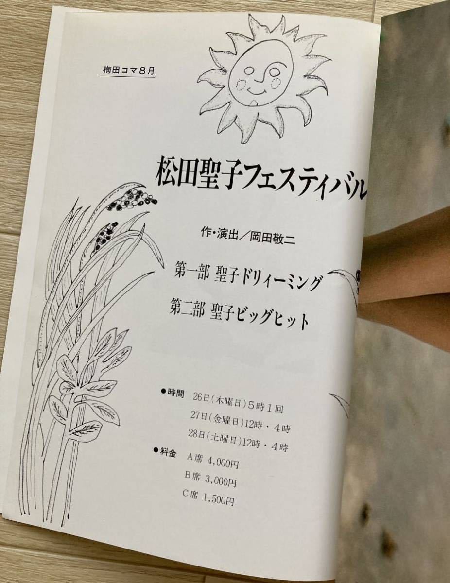 松田聖子 パンフレット 聖子フェスティバル 梅田コマ劇場 1982年 レア 松田聖子コンサートパンフレット 聖子フェスティバル 1982年梅田コマ